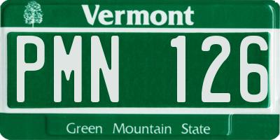 VT license plate PMN126