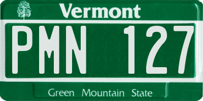 VT license plate PMN127