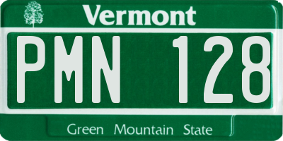 VT license plate PMN128