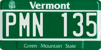 VT license plate PMN135