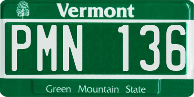 VT license plate PMN136