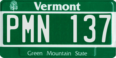 VT license plate PMN137