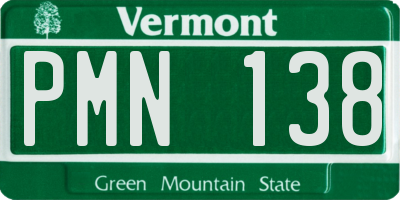 VT license plate PMN138