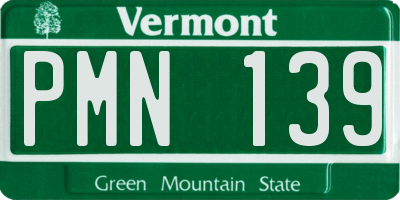 VT license plate PMN139