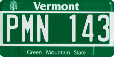 VT license plate PMN143