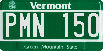 VT license plate PMN150