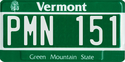 VT license plate PMN151
