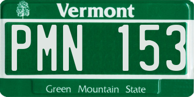 VT license plate PMN153
