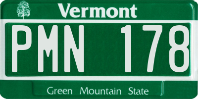 VT license plate PMN178