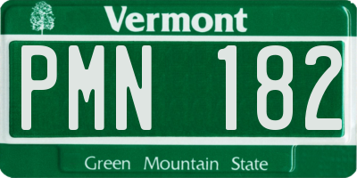 VT license plate PMN182