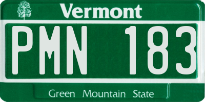 VT license plate PMN183