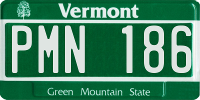 VT license plate PMN186