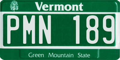 VT license plate PMN189