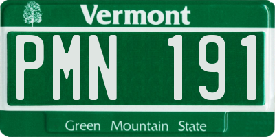 VT license plate PMN191