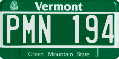 VT license plate PMN194