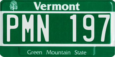VT license plate PMN197