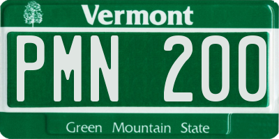 VT license plate PMN200