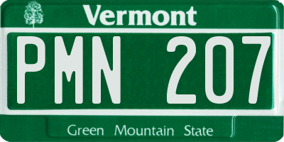 VT license plate PMN207