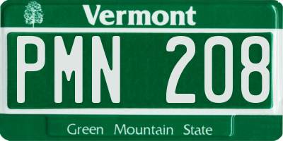 VT license plate PMN208