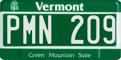 VT license plate PMN209