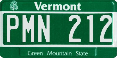 VT license plate PMN212