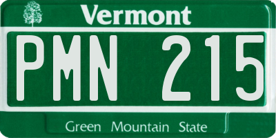 VT license plate PMN215