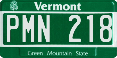 VT license plate PMN218