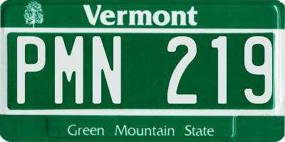 VT license plate PMN219
