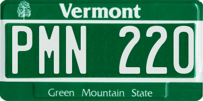 VT license plate PMN220