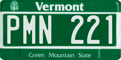 VT license plate PMN221