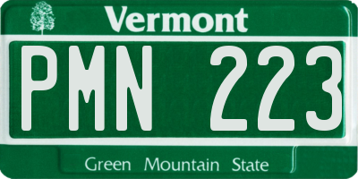 VT license plate PMN223
