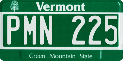 VT license plate PMN225