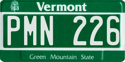 VT license plate PMN226