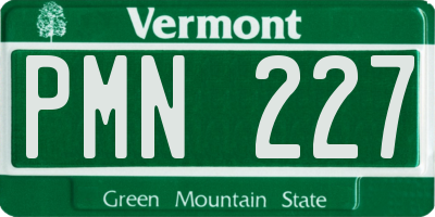 VT license plate PMN227