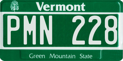 VT license plate PMN228