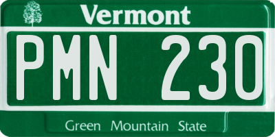 VT license plate PMN230