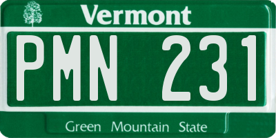 VT license plate PMN231