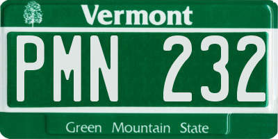 VT license plate PMN232