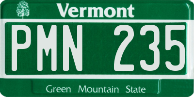 VT license plate PMN235
