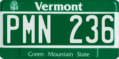 VT license plate PMN236