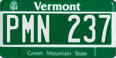 VT license plate PMN237