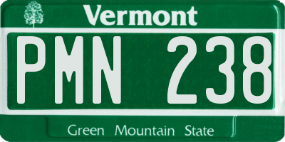 VT license plate PMN238
