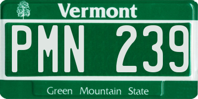 VT license plate PMN239