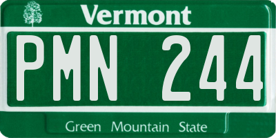 VT license plate PMN244