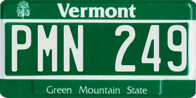 VT license plate PMN249