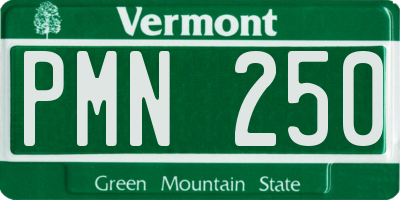 VT license plate PMN250