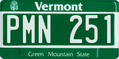 VT license plate PMN251