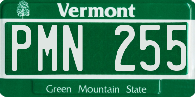 VT license plate PMN255