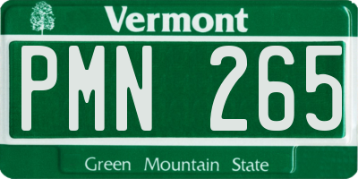 VT license plate PMN265