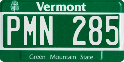 VT license plate PMN285